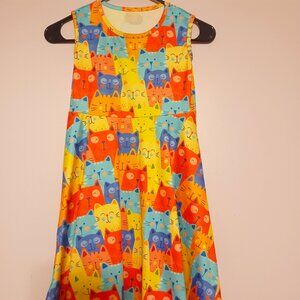 Colorful Cat dress for girls Size 8 Girls